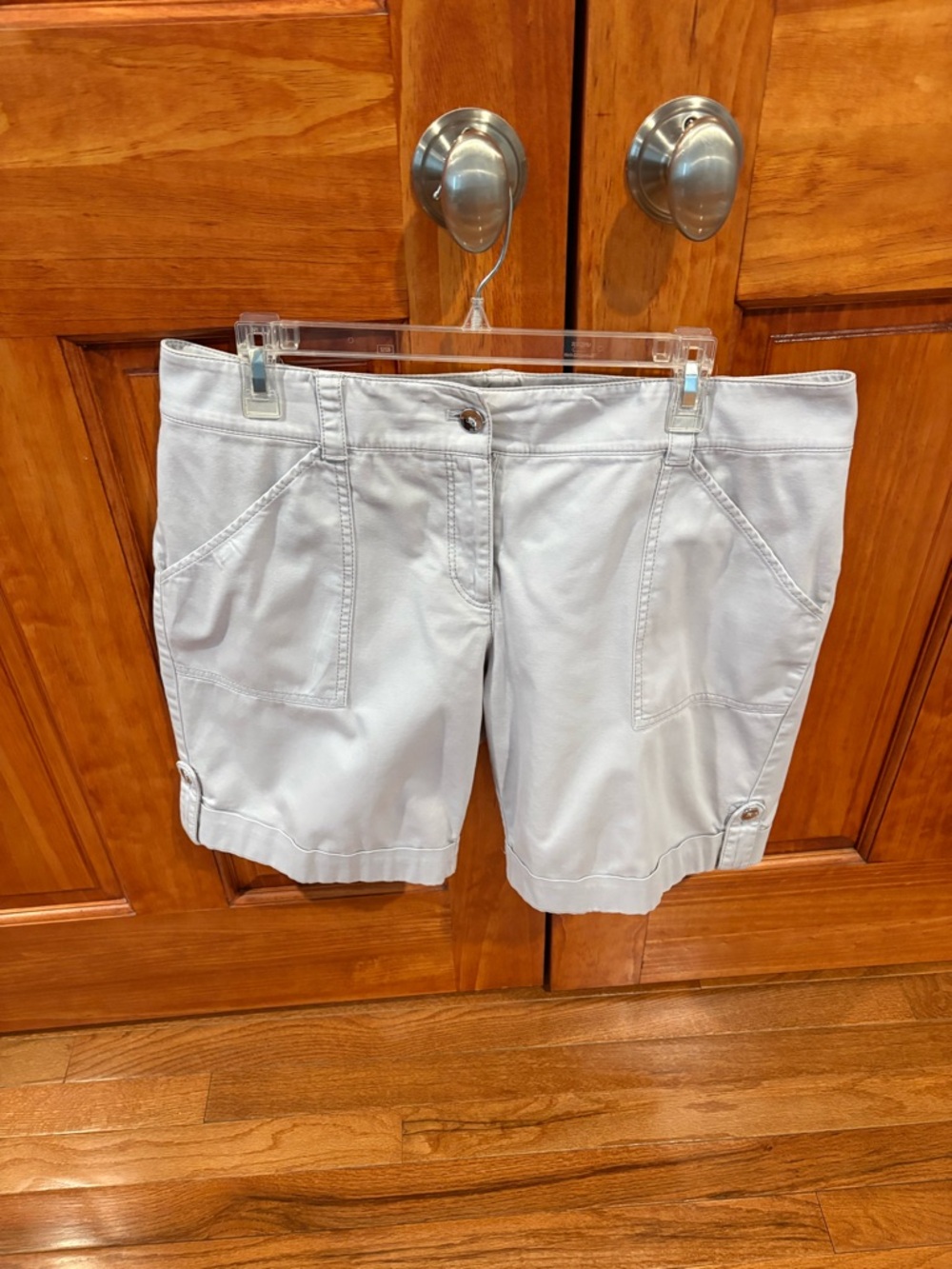 White House Black Market Light Gray Bermuda Shorts